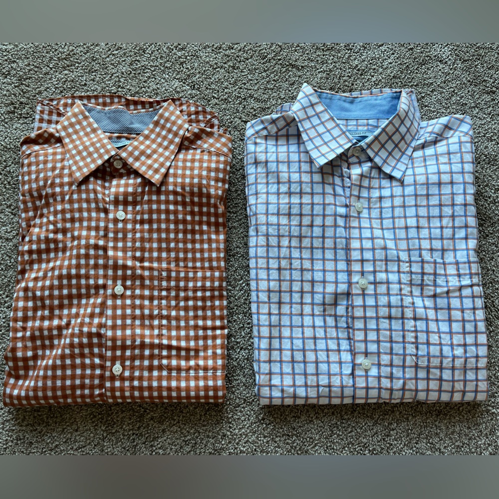 Two Johnston & Murphy Tailored Fit Shirts
